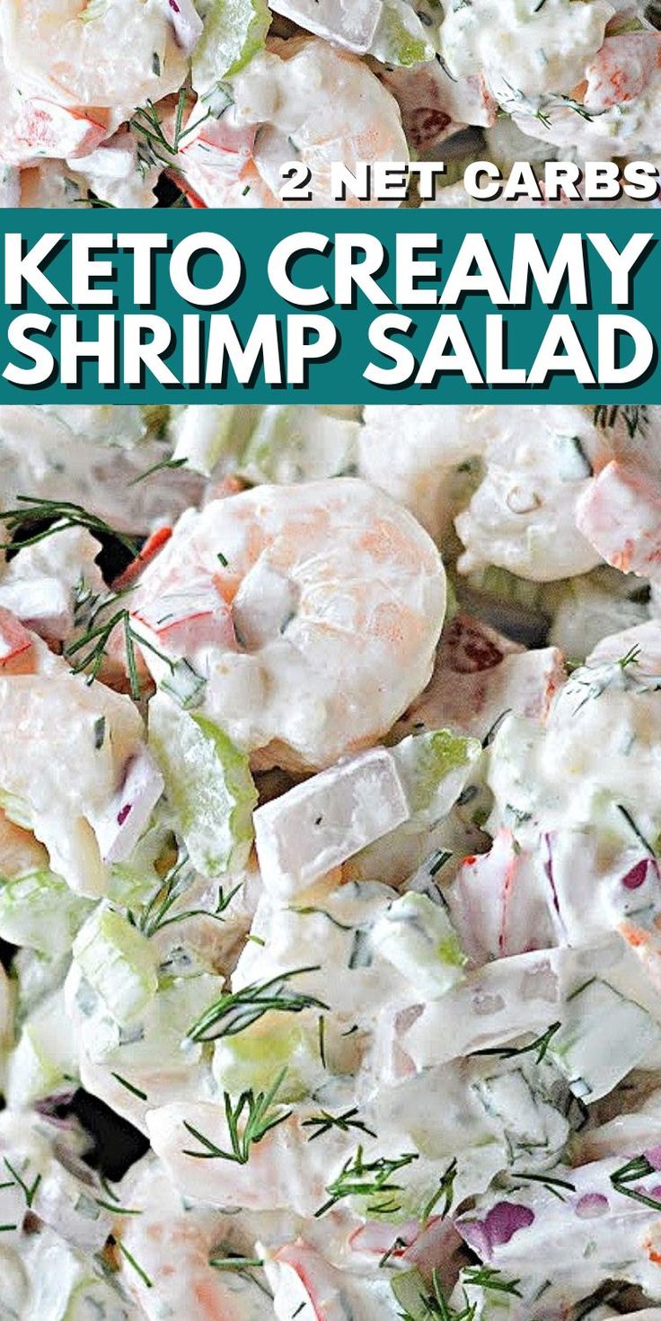 keto creamy shrimp salad in a bowl