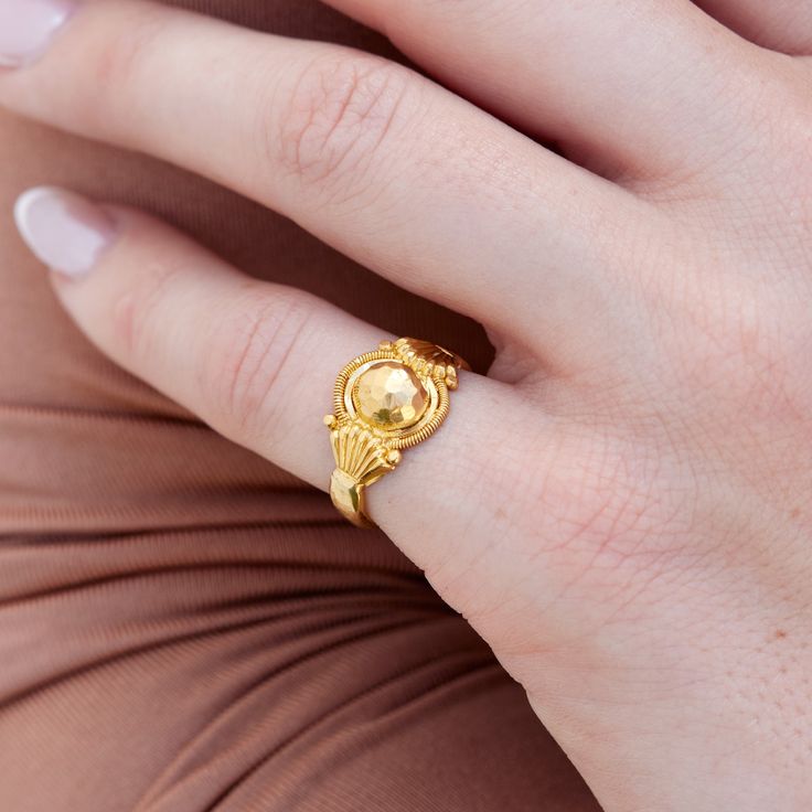 Estate-worthy and exquisitely designed, this 22K Indian Yellow Gold Ring radiates luxury and sophistication. Size 4.25! 22K Yellow Gold Estate Ring Indian Gold Size 4.25 SKU: 22524 Indian 22k Gold Ring, Women Gold Rings Indian, Luxury 22k Gold Ring For Anniversary, Luxury 22k Gold Round Ring, Elegant 22k Gold Ring With Polished Finish, Exquisite Gold Rings With Polished Finish, Elegant 22k Gold Signet Ring, Elegant 22k Gold Engraved Ring, Elegant 22k Gold Signet Ring For Formal Occasions