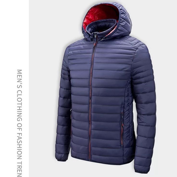 Winter Jackets For Men Lightweight Warm Coats Cotton Padding Color Navy/Red Size Xs S M Material Nylon Polyester Cotton Padding Blue Weatherproof Puffer Jacket For Winter, Blue Nylon Winter Outerwear, Navy Windproof Nylon Outerwear, Navy Nylon Windproof Outerwear, Blue Weatherproof Puffer Jacket For Cold Weather, Navy Nylon Winter Windbreaker, Navy Nylon Windbreaker For Winter, Navy Nylon Outerwear For Spring, Blue Nylon Windbreaker For Cold Weather