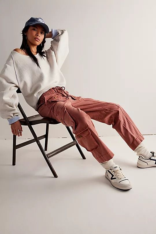 Tahiti Cargo Pants | Free People Cargo Outfit Ideas, Low Waisted Cargo Pants, Cargo Pants Outfit Ideas, Low Waisted Cargo, Pants Ideas, Pants Outfit Ideas, Cargo Outfit, Slouchy Pants, Cargo Pants Outfit