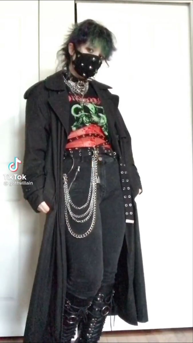 Alternative Masculine Fashion, Trad Goth Male Outfit, Alternative Outfits Masc, Goth Outfits Masculine, Trad Goth Outfits Masc, Goth Men Outfits, Masc Goth Outfits, Gender Nonconforming Fashion, Goth Winter Outfits