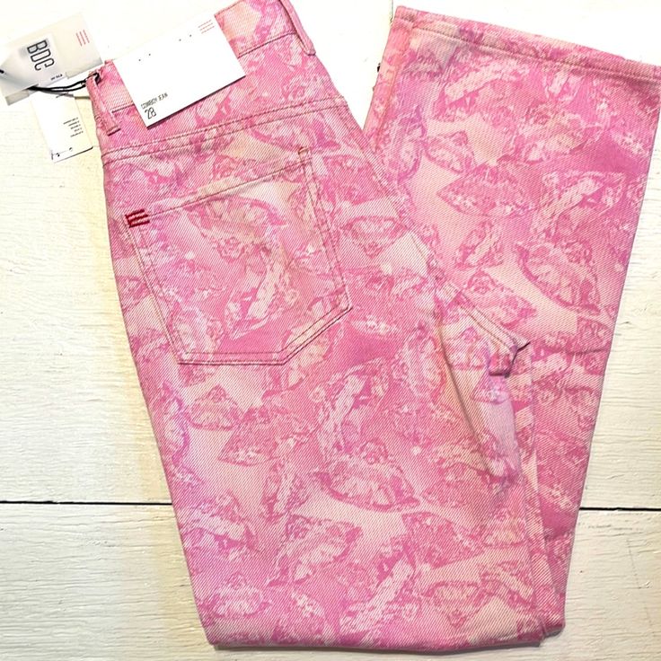 Cropped Pink Rose Pattern. Really Pretty, Flattering. Cropped, Model Pic Is Blurry But Gives You An Idea Of Length And Fit. New With Tags. I Bought 2 Sizes And Am Keeping The Larger Pair. Size 28, Inseam 27 As Shown In Pics. Urban Outfitters Pink Summer Bottoms, Urban Outfitters Pink Bottoms For Summer, Urban Outfitters High Waist Pink Bottoms, Urban Outfitters High-waisted Pink Bottoms, Urban Outfitters Pink Casual Bottoms, Casual Pink Bottoms By Urban Outfitters, Casual Pink Bottoms From Urban Outfitters, Urban Outfitters Fitted Cotton Jeans, Cowboy Jeans