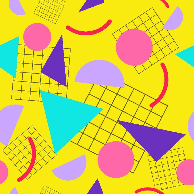 an abstract pattern with geometric shapes on a yellow background