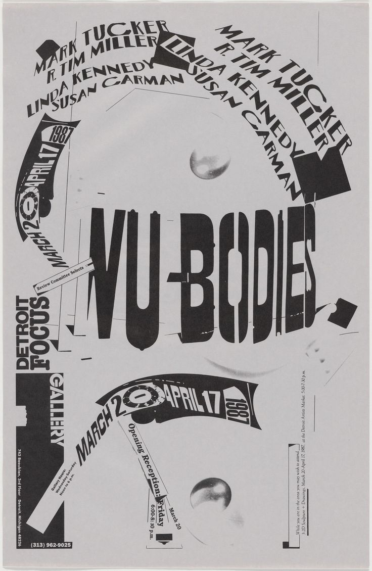 a black and white poster with the words vu - bodie written in different languages