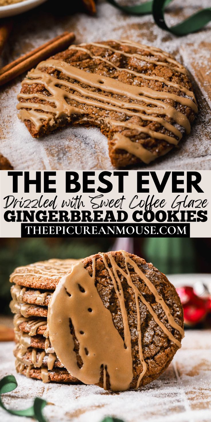 the best ever gingerbread cookies with coffee glaze