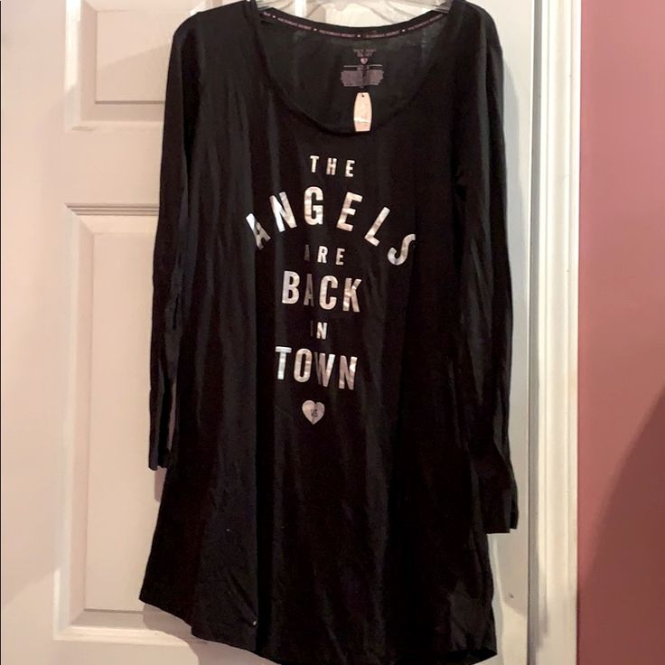 Nwt Victoria’s Secret Sleep Shirt, Never Worn, No Rips Stains Or Tears, Kept In A Smoke Free And Pet Free Home Black Long Sleeve Tops For Daywear, Long Sleeve Black Tops For Daywear, Long Sleeve Sleep Tops For Spring, Spring Long Sleeve Sleep Tops, Long Sleeve Tops For Spring Sleep, Long Sleeve Sleepwear With Graphic Print, Black Relaxed Fit Sleepwear With Graphic Print, Casual Long Sleeve Sleepwear With Graphic Print, Black Cotton Sleepwear For Spring