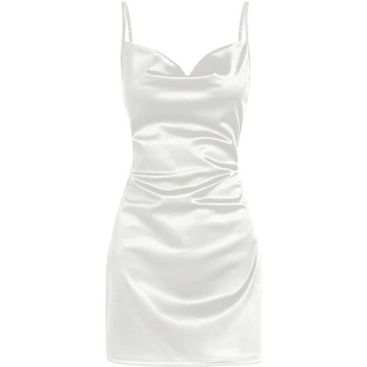 Elevate Your Wardrobe With This Stunning Satin Spaghetti Strap Mini Dress, Perfect For Any Cocktail Party Or Special Occasion. Designed With A Sexy Slip Style And A Cowl Neck, This Silky Dress Drapes Beautifully, Accentuating Your Curves With A Slim Fit. The Adjustable Spaghetti Straps And Sleeveless Design Highlight Your Shoulders, Adding An Alluring Touch. Crafted From High-Quality Polyester, This Dress Offers A Slight Stretch For A Comfortable Fit. The Luxurious Satin Material Provides A Shee Clubwear Nightclub, Spaghetti Strap Mini Dress, Silky Dress, Dress Spaghetti, Cocktail Party Dress, Versatile Dresses, Satin Dress, Types Of Dresses, Spaghetti Strap Dresses