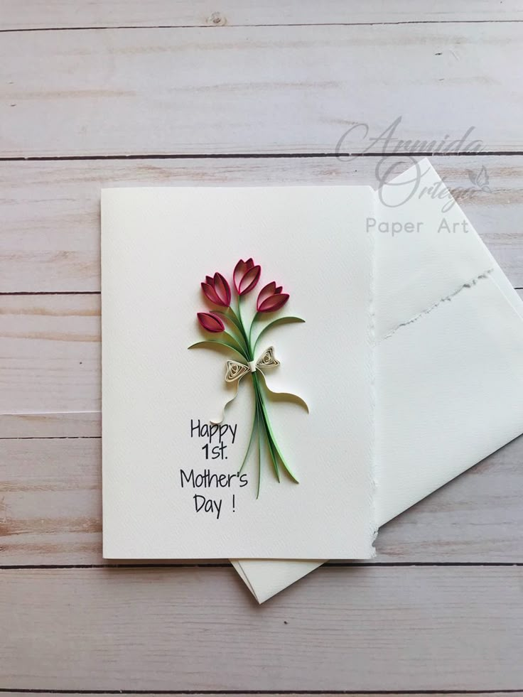 a mother's day card with flowers on it