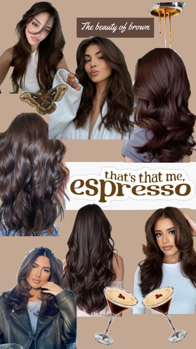 #brownhair #espresso #espressobrownhair #espressobrown #hair #hairstyles #hairinspo #brownhairinspo #sabrinacarpenter Deep Espresso Hair Color, Espresso Martini Hair, Espresso Brunette, Espresso Brown Hair, Espresso Hair, Espresso Hair Color, Hair Color For Brown Skin, Hair Highlight, Brown Hair Inspo