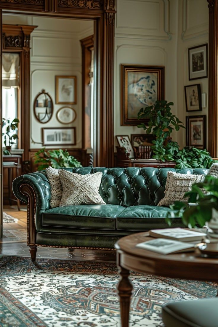 a living room filled with furniture and lots of plants