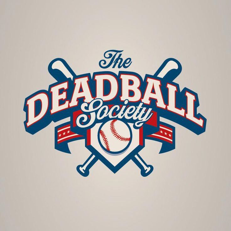 the deadball society logo with baseball bats and ball on it's back side