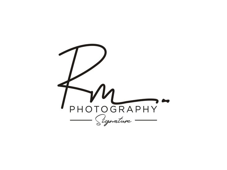 the r m photography signature logo