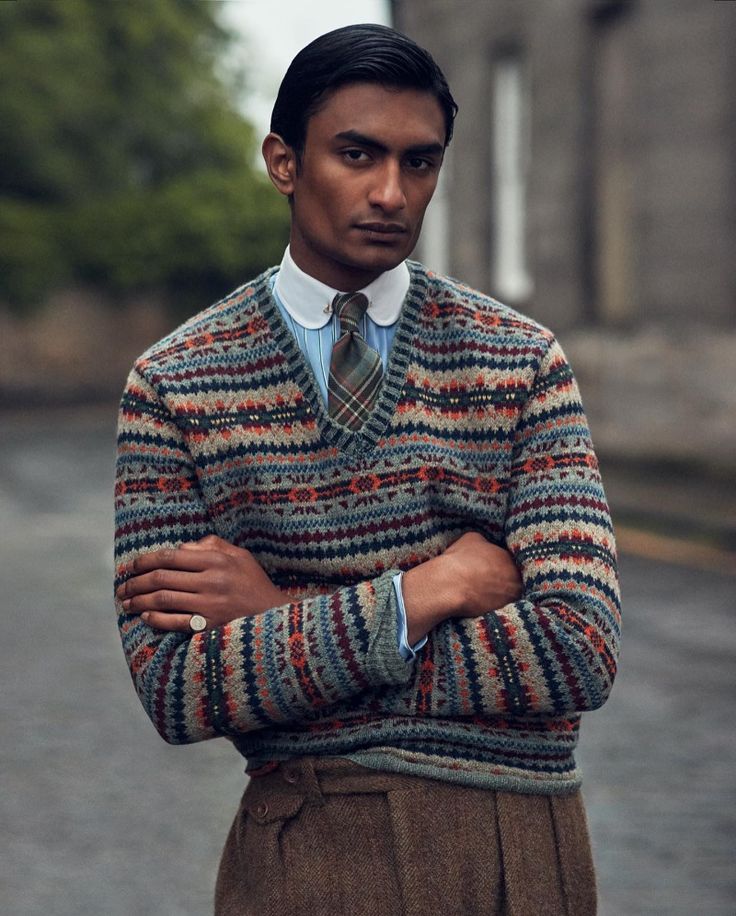 Fair Isle Sweaters, British Country, Mens Attire, Mens Fashion Inspiration, Ralph Lauren Style, Mens Style Guide, Heritage Fashion, Ralph Lauren Outfits, Fair Isle Sweater