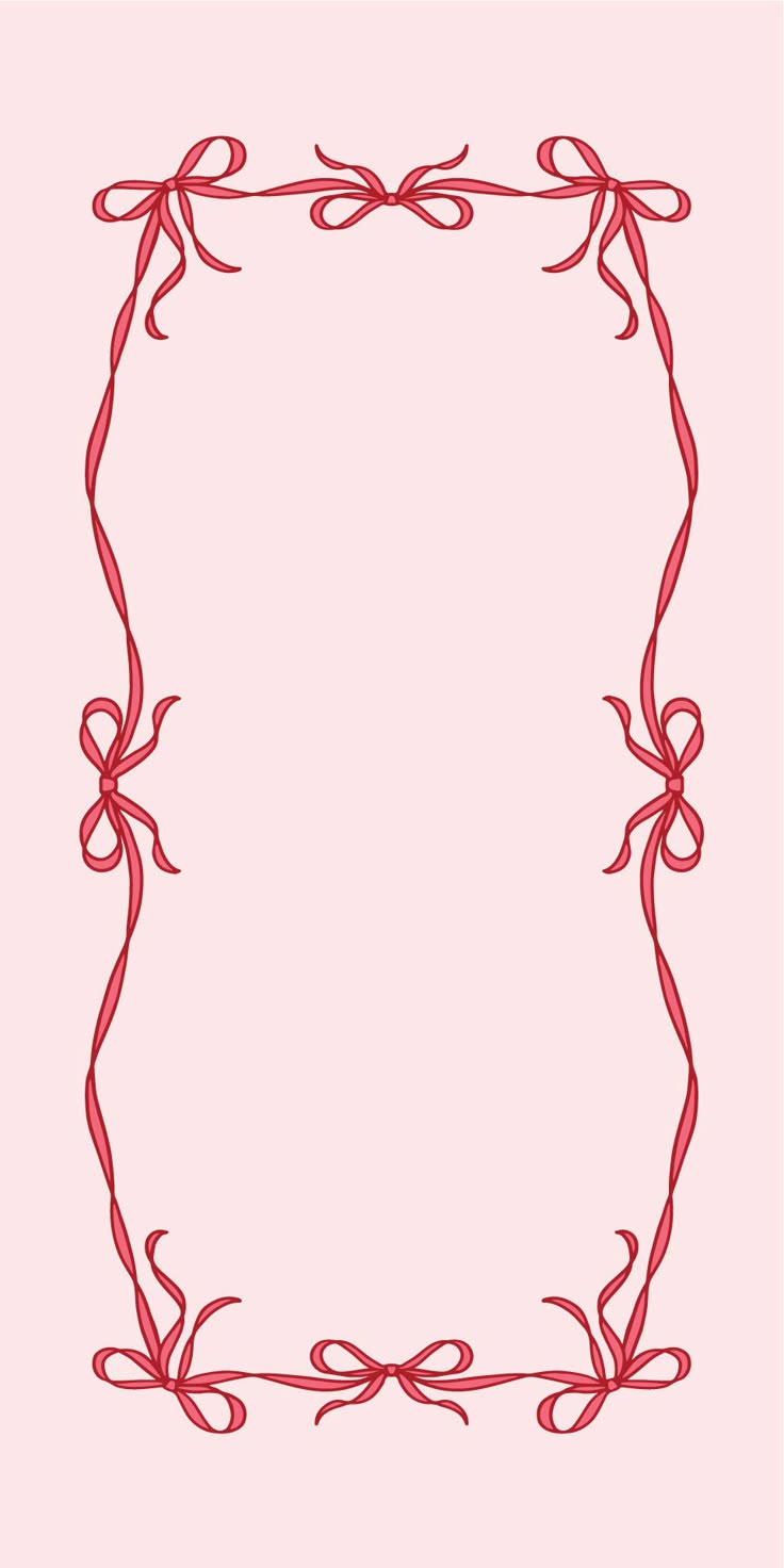 an ornate frame with red ribbon on a pink background, in the shape of a square