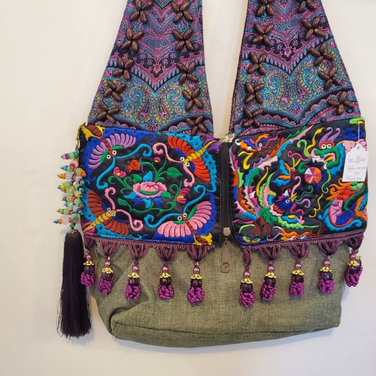 Eccentric Embroidered Hand Bag Blue Embroidered Bag For Daily Use, Bohemian Blue Bags For Spring, Embroidered Blue Rectangular Shoulder Bag, Rectangular Blue Embroidered Shoulder Bag, Traditional Blue Embroidered Shoulder Bag, Embroidered Shoulder Bag For Travel In Spring, Spring Embroidered Shoulder Bag For Travel, Blue Shoulder Bag With Embroidered Logo For Travel, Spring Festival Embroidered Bags