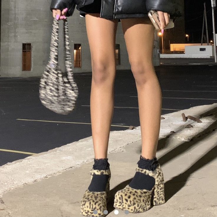 Unif Outfit, Unif Bag, Purse Closet, Unif Shoes, Fuzzy Heels, Cheetah Heels, Leopard Boots, Leopard Print Heels, Leopard Shoes