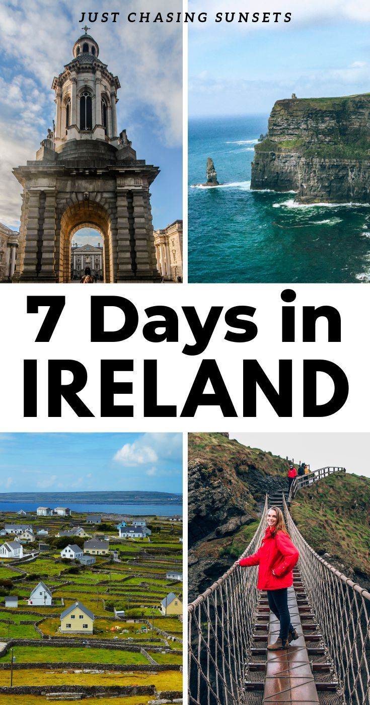 a collage of photos with the words 7 days in ireland