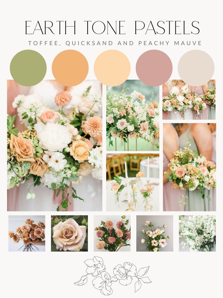 the earth tone palettes for wedding flowers