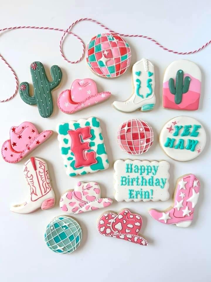 decorated cookies with the words happy birthday finn written on them