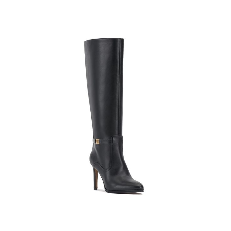 Vince Camuto-Skylie Wide Calf Boot The Skylie wide calf boot from Vince Camuto is a testament to refined style and thoughtful comfort. Made with smooth leather, this almond toe boot stands beautifully on a sleek heel. Its fabric lining offers a plush feel. Click here for Boot Measuring Guide. Click here to shop more wide calf boot styles! Extra Wide Calf Boots, Almond Toe Boots, Boot Stand, Cold Weather Boots, Slouched Boots, Wide Calf Boots, Trending Sneakers, Refined Style, Wide Calf