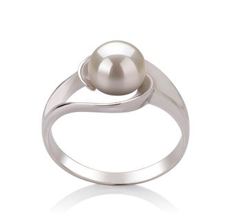 6-7mm AAA Quality Freshwater Cultured Pearl Ring in Clare White Modern Pearl Rings, Black Pearl Ring, Pearl Rings Vintage, Cultured Pearl Ring, Silver Pearl Ring, Pearl Rings, Rings Vintage, Black Pearl, Silver Pearls