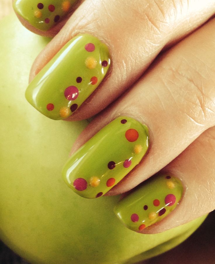 By me, March 2014 Green Funky Nails, Funny Nails Ideas, Funky Fall Nails, 60s Nails, Nails Funky, Nails 2014, Nails Colorful, Hippie Nails, Punk Nails