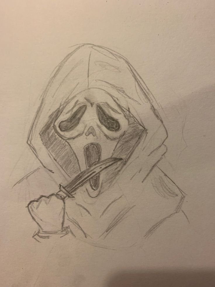 Drawing art ghostface killer sketches ghost face scary edgy painting Ghostface Sketch Easy, Ghost Face Mask Drawing, Edgy Sketches Easy, Ghost Face Doodle, Gost Face Drawings, Ghost Face Drawing Sketch, Halloween Art Sketches, Art Sketches Halloween, Creepy Ghost Drawing