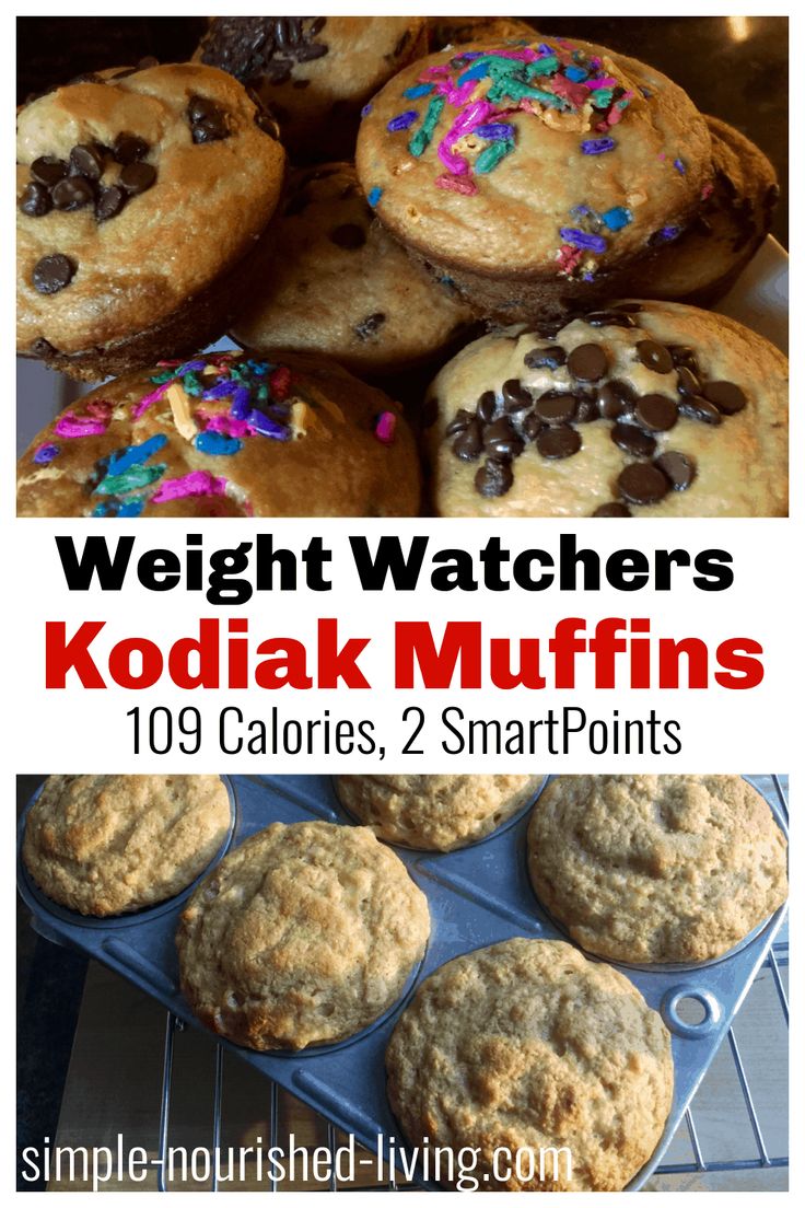 kodiak muffins with chocolate chips and sprinkles on top