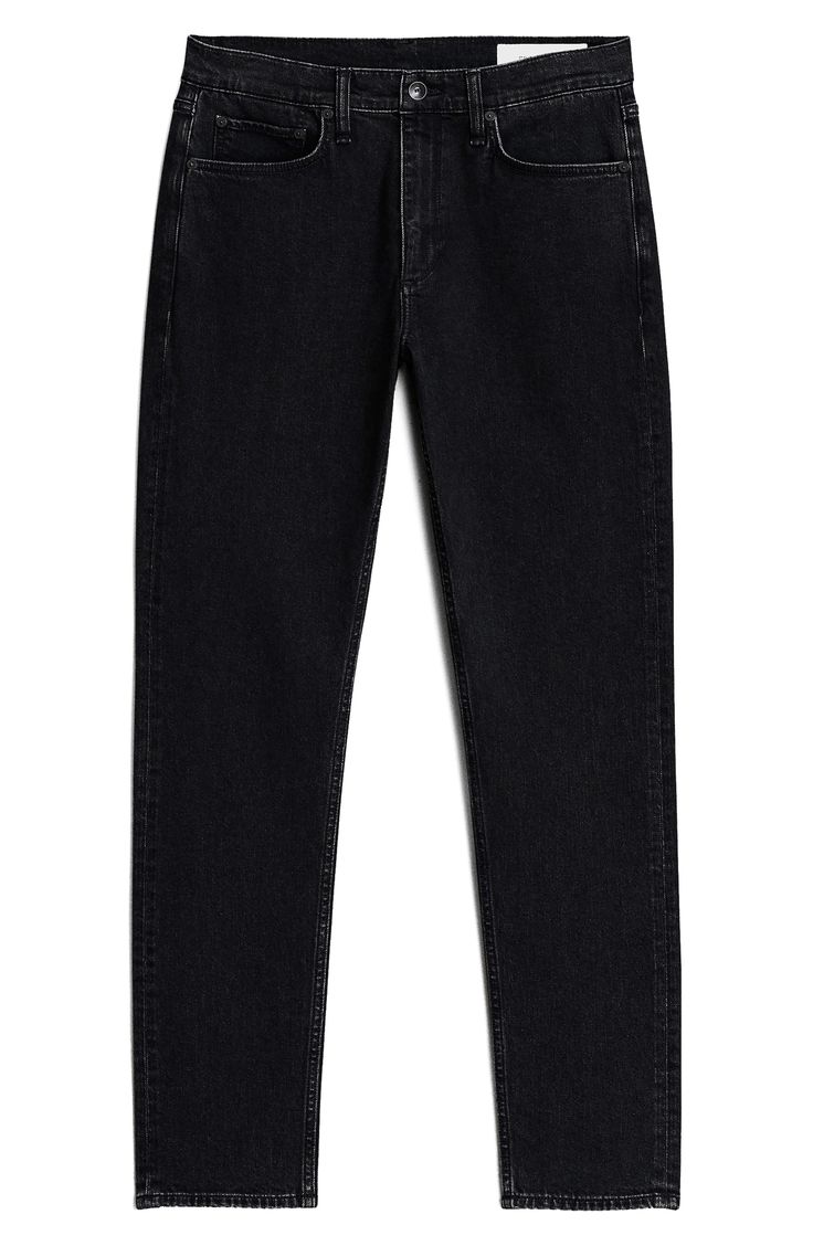 A building block for any wardrobe, these faded-black jeans are crafted from selvedge-inspired stretch denim in a narrow, slim fit from hip to hem. 31" inseam; 12" leg opening; 10" front rise; 15" back rise (size 29) Zip fly with button closure Five-pocket style 99% cotton, 1% spandex Machine wash, line dry Imported Black Slim Pants Outfit, Men’s Black Jeans, Men’s Black Jeans Outfit, Black Jeans Male, Black Jeans Outfit Mens, Black Pants Outfit Men, Mens Black Pants, Mens Black Jeans, Black Slim Fit Jeans