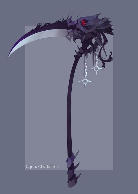 Cool Scythe Designs, Pretty Knives, Fantasy Props, Cool Swords, Dungeons And Dragons Homebrew, Fantasy Concept Art, Fantasy Character Design, Character Design Inspiration, Anime Character Design