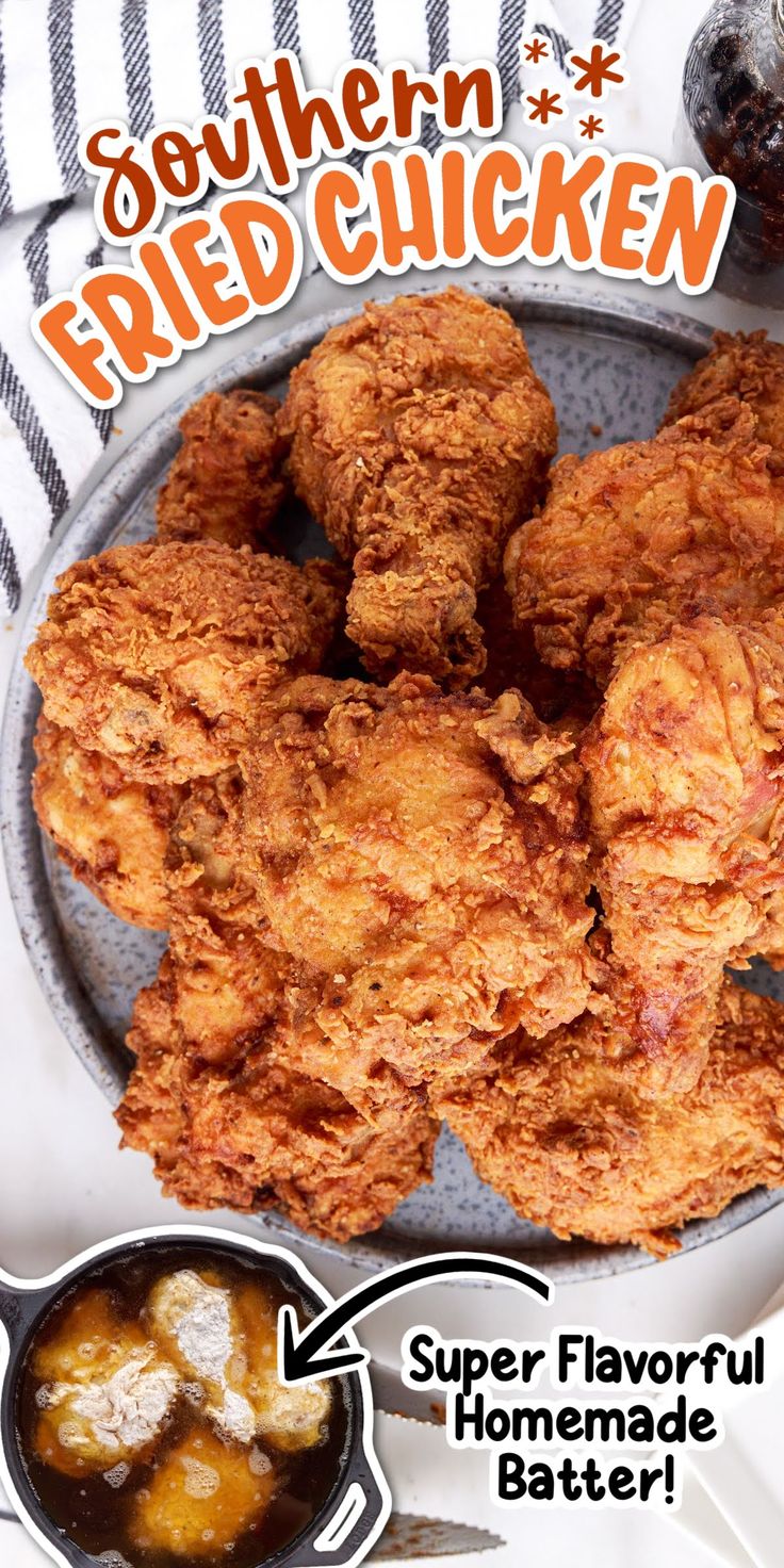 fried chicken is served in a bowl with dipping sauce