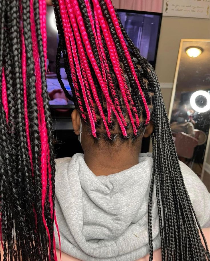 Pink Box Braids, Peekaboo Color, Black Box Braids, Weekend Hair, Birthday Hairstyles, Box Braids Hairstyles For Black Women, Pretty Braided Hairstyles, Braids With Curls, Hair Appointment