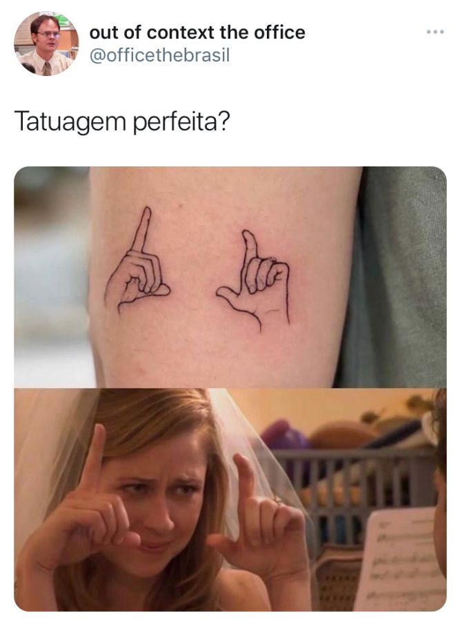 two different pictures with the same person pointing at each other and one has a tattoo on it