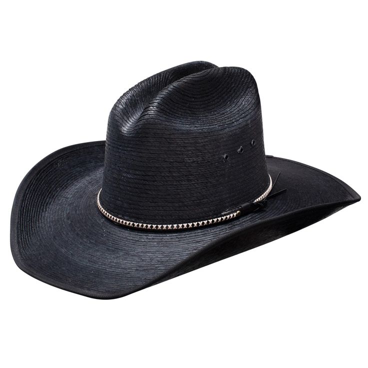 PRICES MAY VARY. rustic black Mexican Palm straw cowboy hat Asphalt Cowboy, from Resistol’s Collection, is a rustic black Mexican Palm straw cowboy hat that boasts a 4 1/8” bound brim and a black band with a continuous x-stitched pattern through it. The Gus crown, profile JA, measures 3" in the front and 4" in the back. Black Cowboy Hat Outfit Men, Mexican Cowboy Hat, Cowboy Hat Black, Mexican Palm, Black Cowboy Hat, Straw Cowboy Hat, Black Cowboy, Jason Aldean, Cowboy Hat