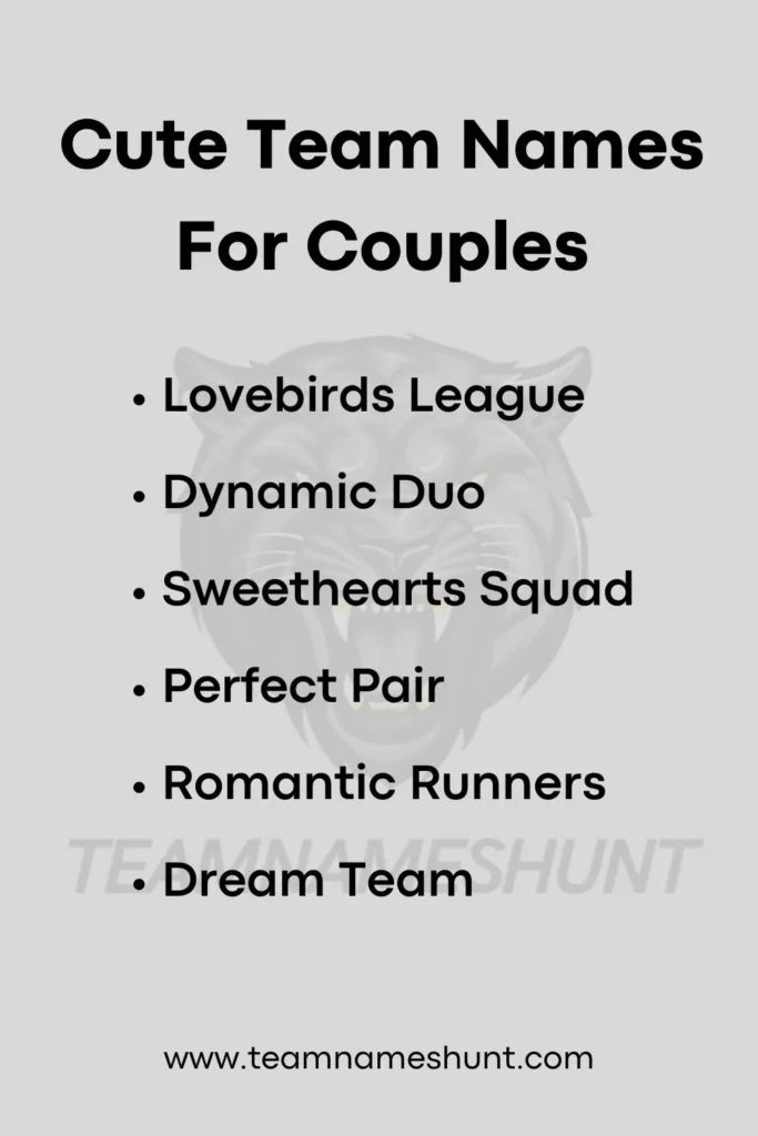 the team names for couples are shown in black and white, with an image of a tiger