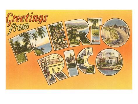 a postcard from puerto with pictures of buildings and the words greetings from puerto