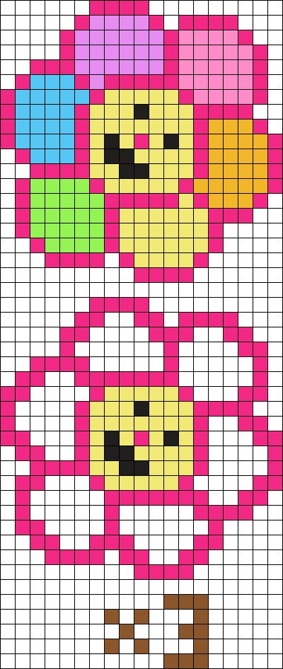 a cross stitch pattern with an image of a cat in pink, yellow and green