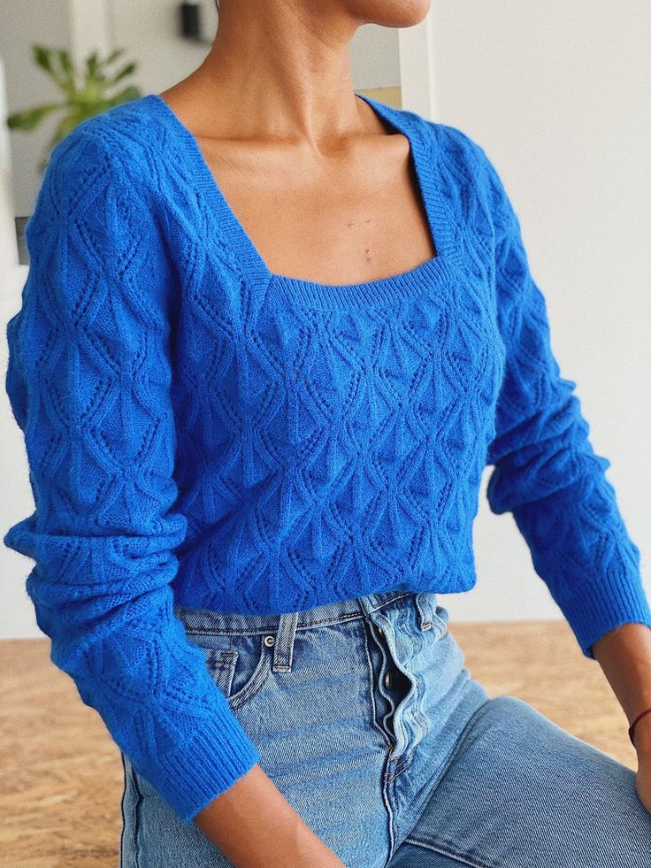 Mathys jumper – BERTHIE Blue Fine Knit Sweater For Work, Winter Square Neck Sweater, Winter Workwear Pointelle Knit Top, Elegant Fine Knit Blue Sweater, Blue Pointelle Knit Top For Fall, Elegant Blue Knit Sweater, Blue Fitted Textured Knit Sweater, Elegant Blue Fine Knit Sweater, Blue Textured Knit Long Sleeve Top