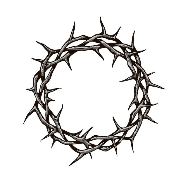 a crown of thorns on a white background royalty illustration