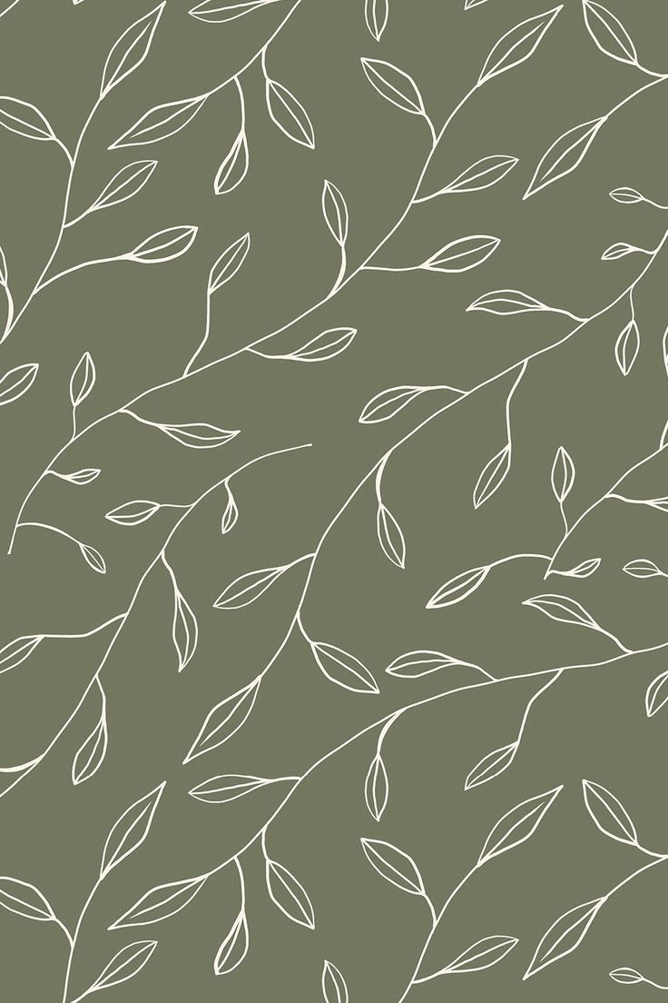 the leaves are drawn in white on a dark green background, and there is no image to describe