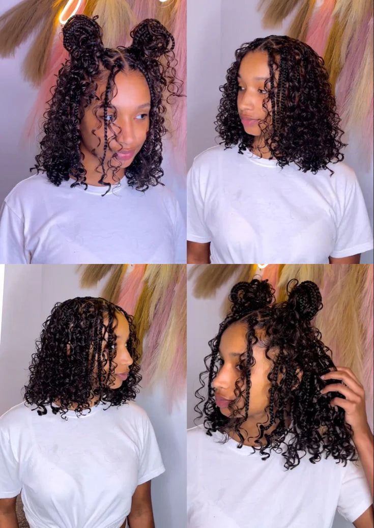 Experience the incredible versatility of deep curly bulk human hair for braidingFrom fusion to micro-ring to tape-in extensionsachieve a natural look with easeFollow these essential tips to care for your hairGently detangle before washinguse a product specifically for curly hair or extensionsand leave the conditioner on for 30 minutes before rinsingKeep hair moisturized with water-based products and avoid excessive heat stylingNightly care and deep conditioning every two weeks will help maintai Human Hair For Braiding, Short Box Braids Hairstyles, Twisted Hair, Short Box Braids, Girl Hairstyle, Goddess Braids Hairstyles, Hair Twist, Box Braids Hairstyles For Black Women, Cute Box Braids Hairstyles