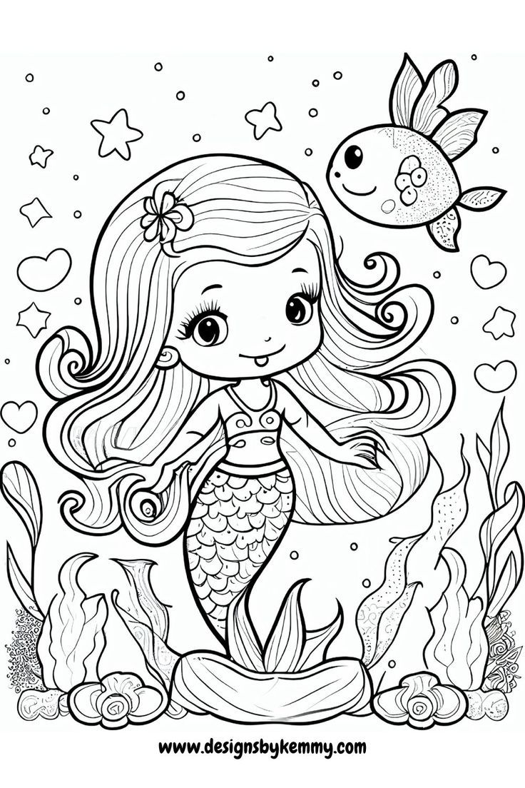 Mermaid Coloring Pages |  Designs By Kemmy Fairy Coloring Book, Mermaid Coloring Book, Disney Princess Coloring Pages, Barbie Coloring, Barbie Coloring Pages, Mermaid Coloring Pages, Princess Coloring Pages, Dinosaur Coloring Pages, Princess Coloring