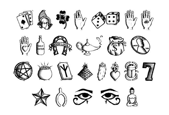 various hand drawn symbols and their meanings