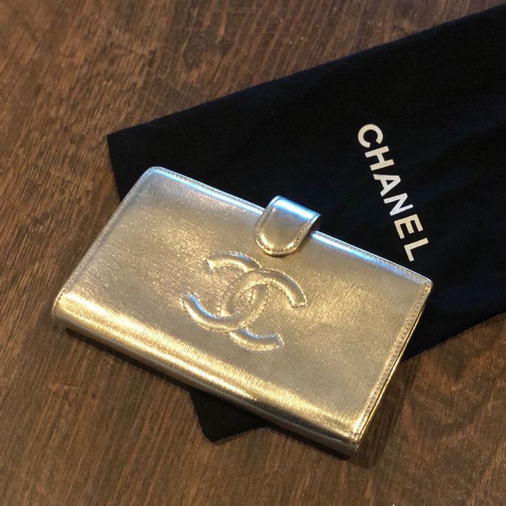 Champagne Colored Chanel Wallet. Like New, Never Used. Vintage Chanel Wallet, Luxury Gold Bifold Wallet, Luxury Gold Wallets For Everyday Use, Luxury Gold Wallet For Everyday Use, Classic Gold Wallets For Evening, Luxury Gold Wallet For Formal Occasions, Elegant Gold Bifold Wallet, Luxury Formal Wallets With Silver-tone Logo, Luxury Silver Wallets For Everyday Use