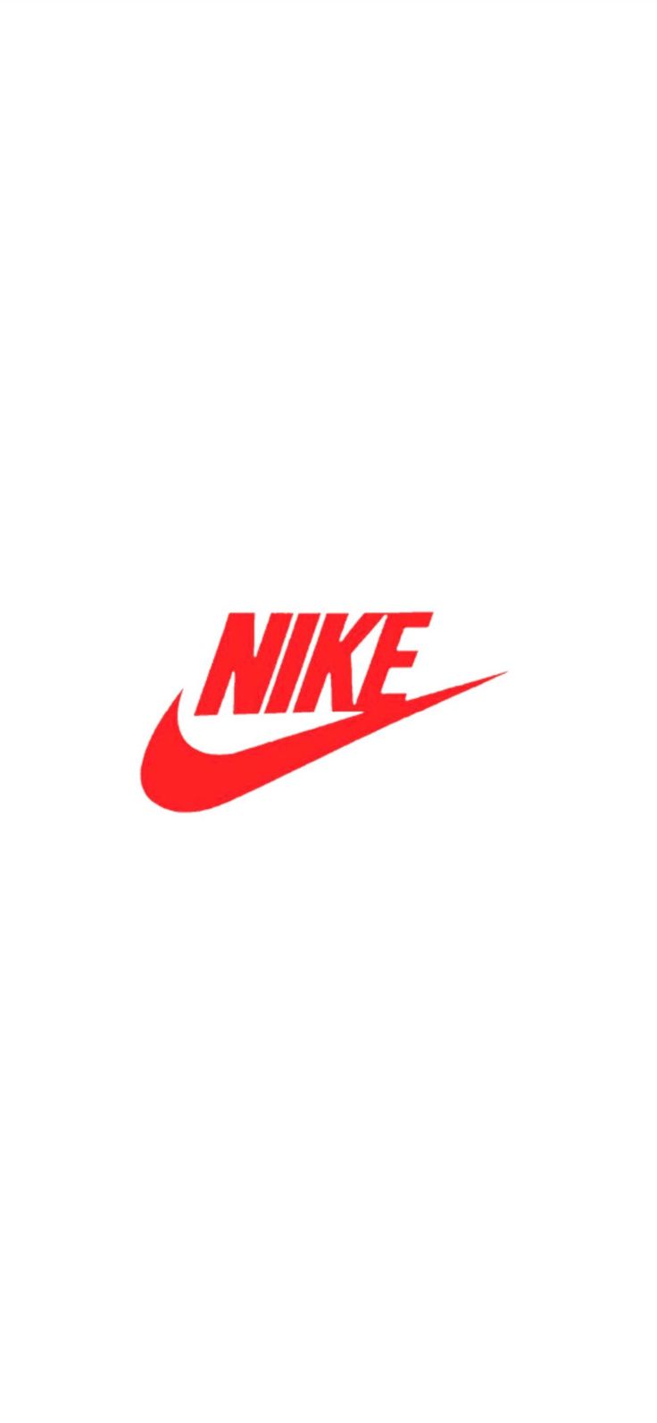 the nike logo is red and white with black letters on it's bottom half