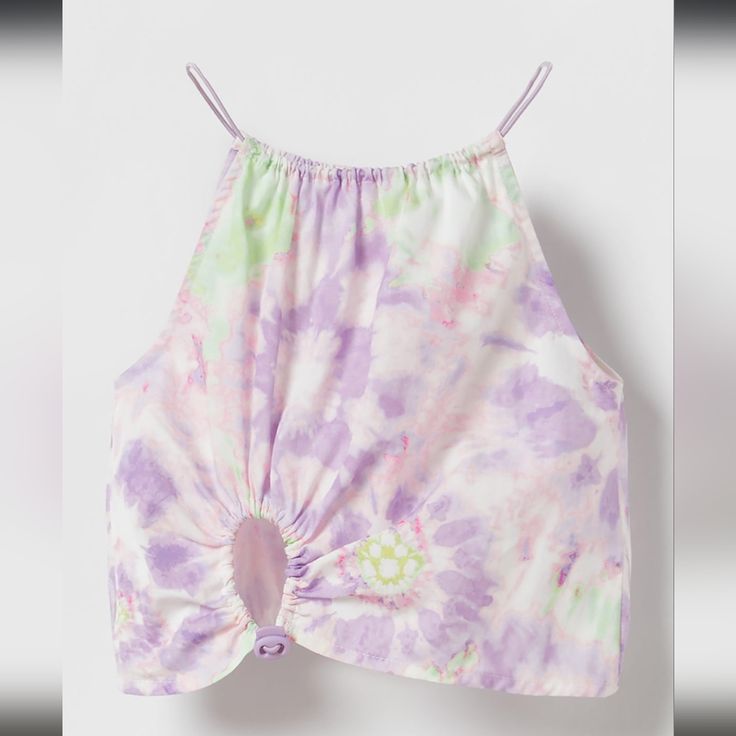 Nwt Zara Tie Dye Top Cute Zara Tops For Vacation, Zara Purple Summer Tops, Zara Knitwear, Light Blue Dress Shirt, Zara Summer, Lace Halter Top, Summer Tie Dye, Floral Ruffle Top, Romantic Blouses