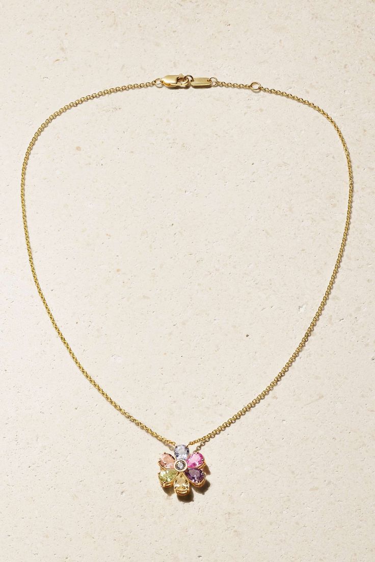 Gold Sapphire Necklace, Sapphire Necklace Gold, White Diamond Necklace, Rainbow Sapphires, Rose Gold Pink, Tennis Necklace, Sapphire Necklace, Sapphire Jewelry, Precious Gems