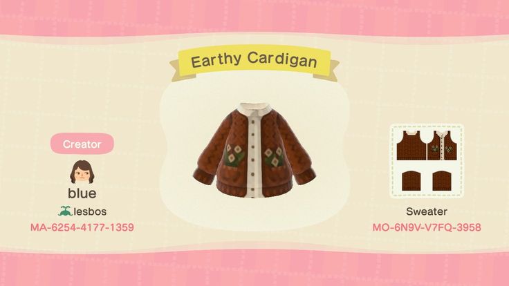 an animal crossing cardigan jacket is shown in this screenshot from the game,