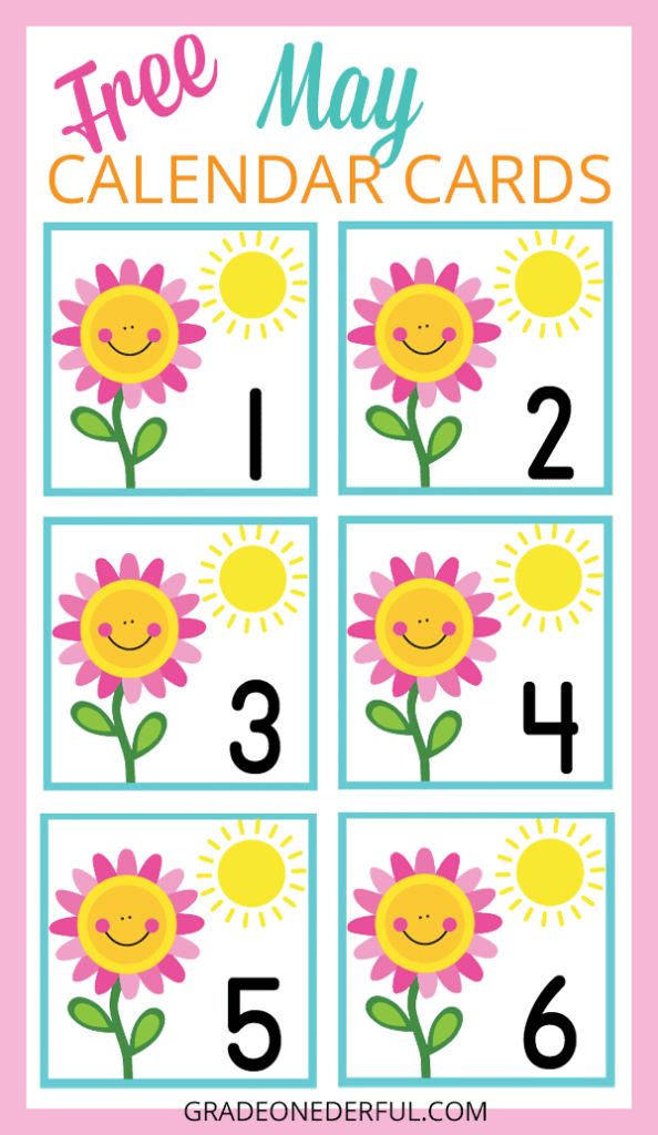 the free may calendar with sunflowers and numbers