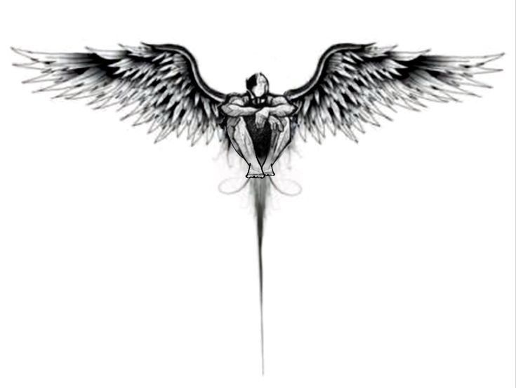 Man With Wings Tattoo, Tattoo Minimal Men, Neck Tattoo For Guys Wings, Wings Tattoo Men, Back Of Tricep Tattoo Men, Back Of Neck Tattoo Men, Full Neck Tattoos, Wing Tattoo Men, Small Neck Tattoos